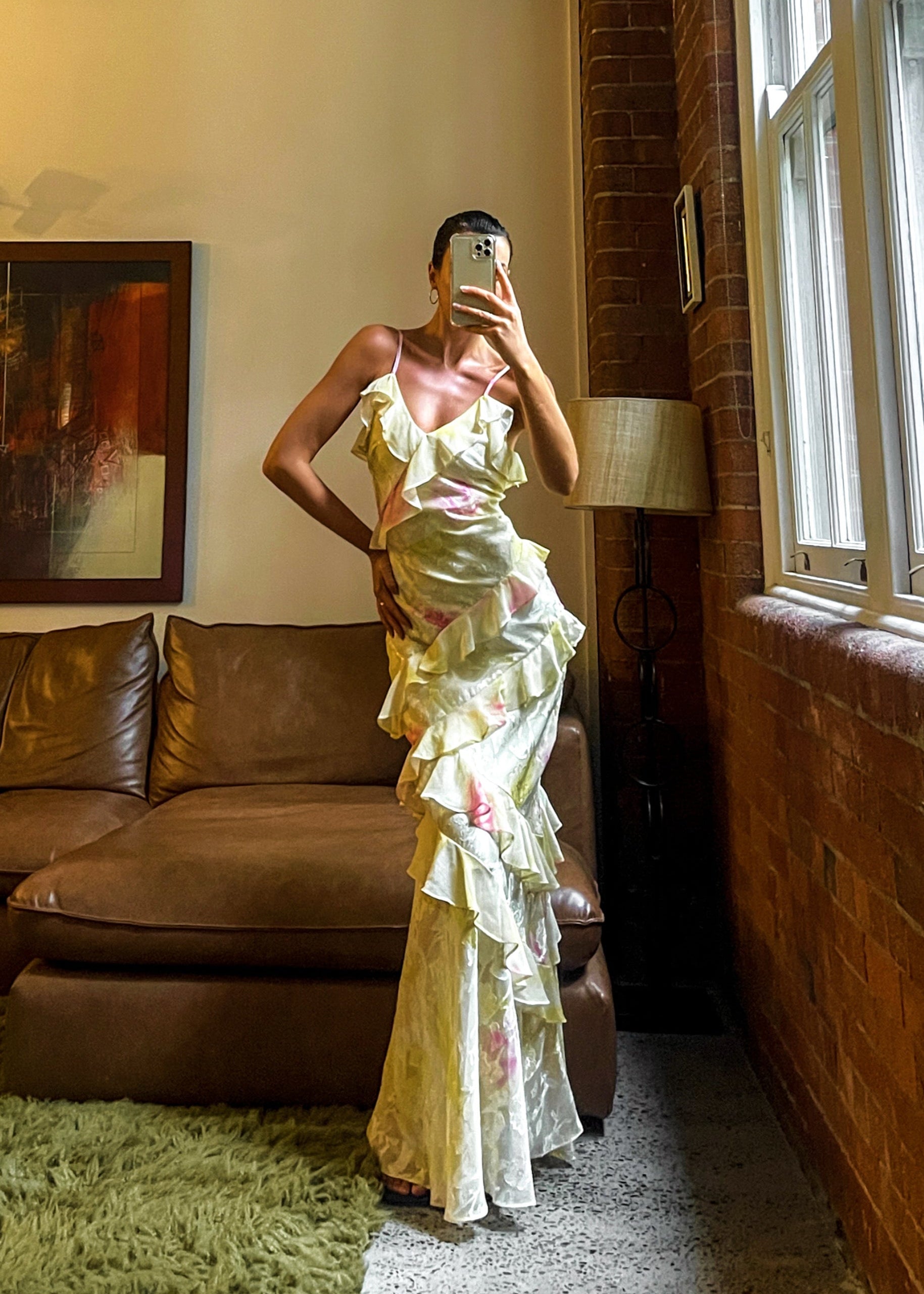 Floral Ruched Maxi Dress