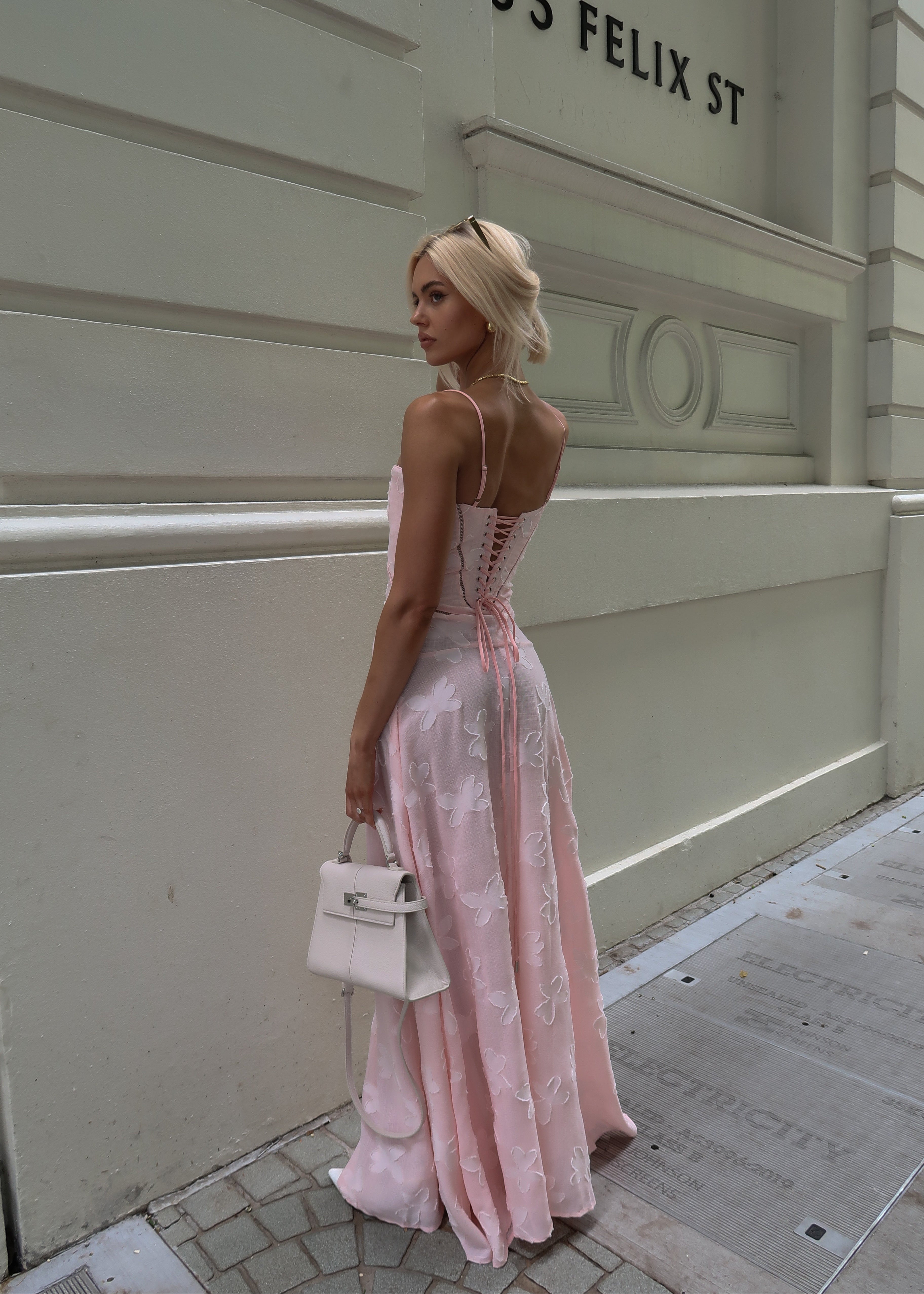 Jacquard Corset Maxi Dress
