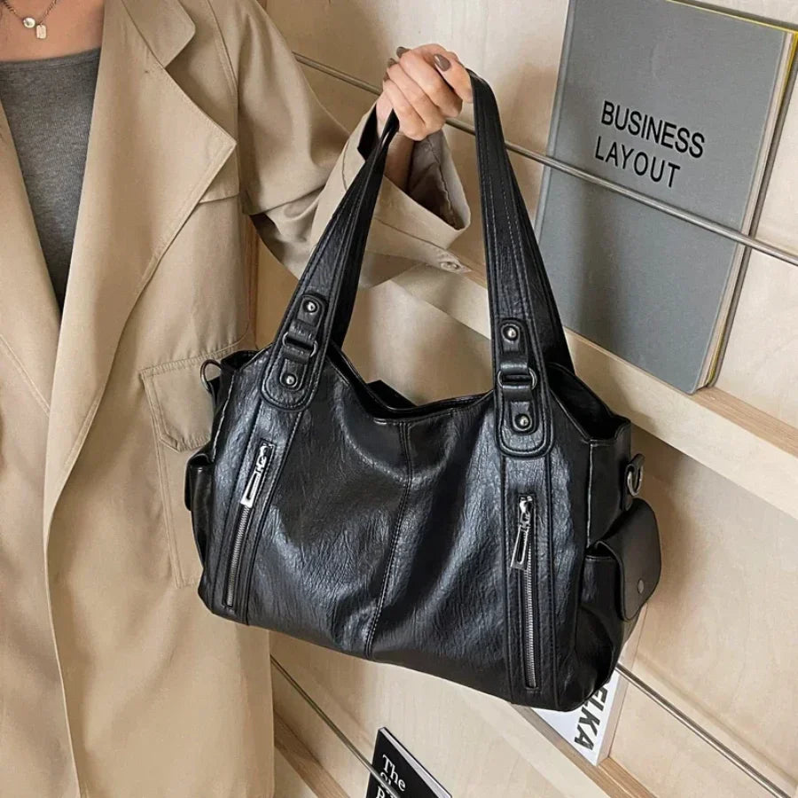 Textured Faux Leather Shoulder Crossbody Bag