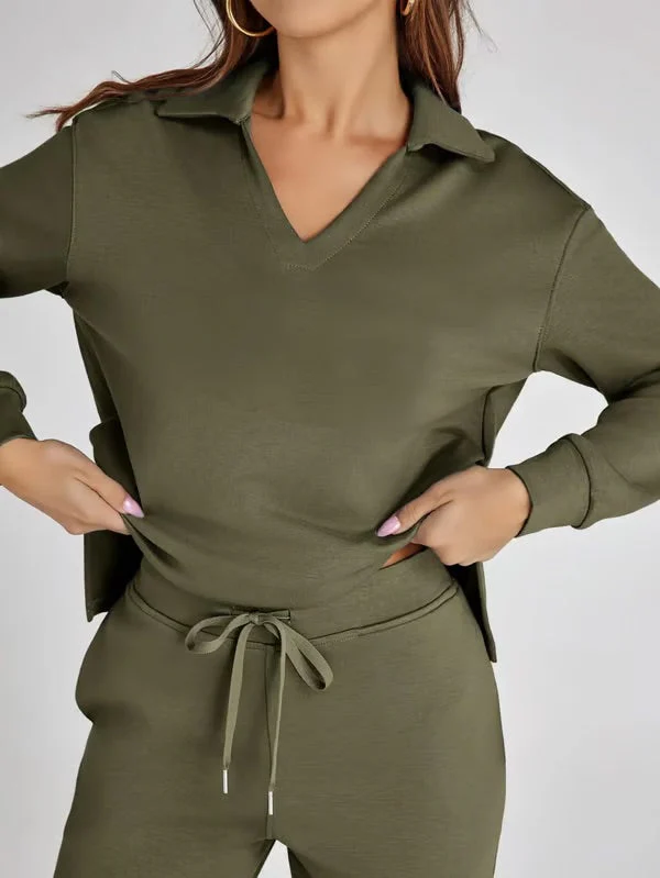 Collared Lounge Set