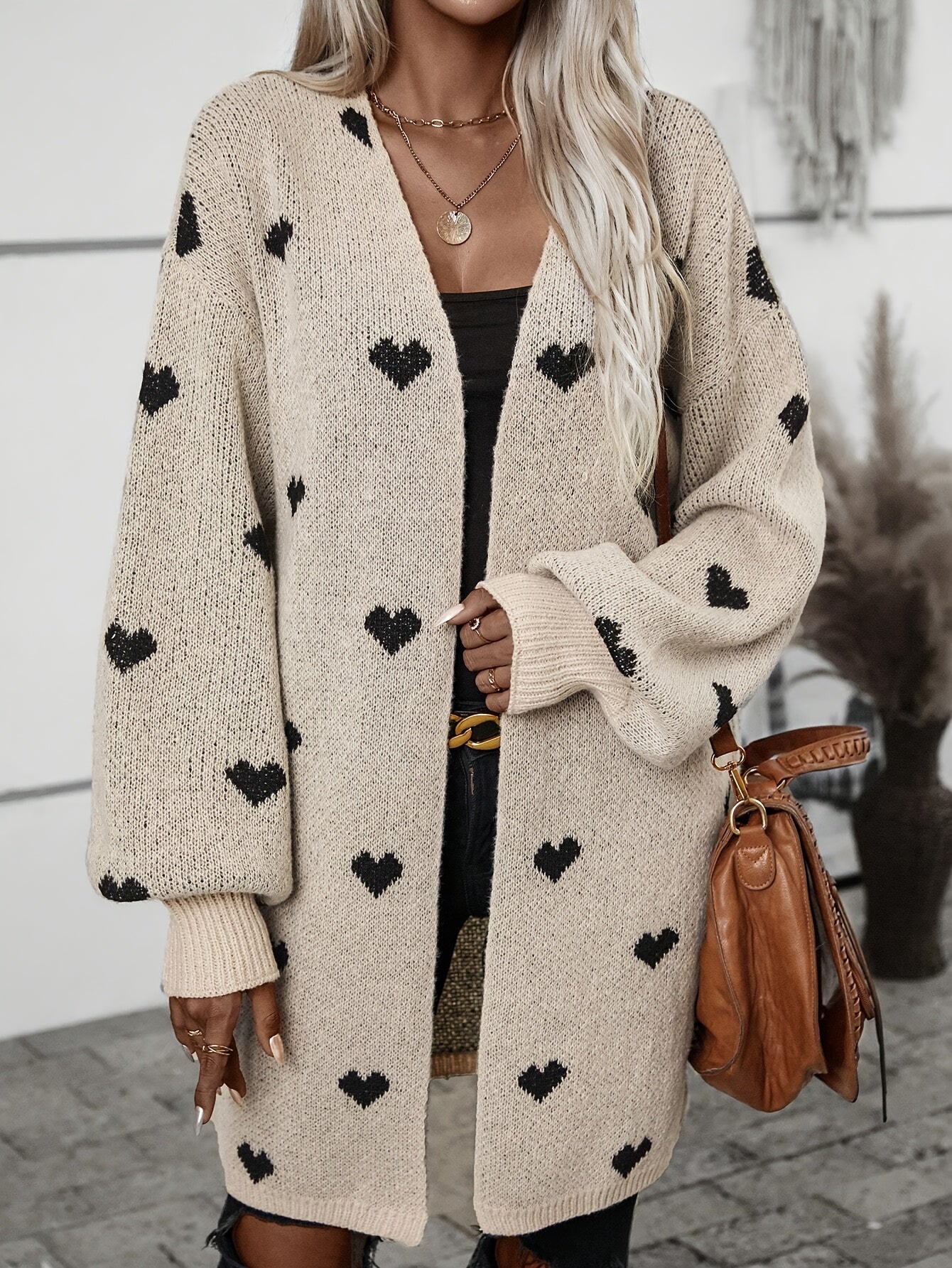 Heart Pattern Cardigan