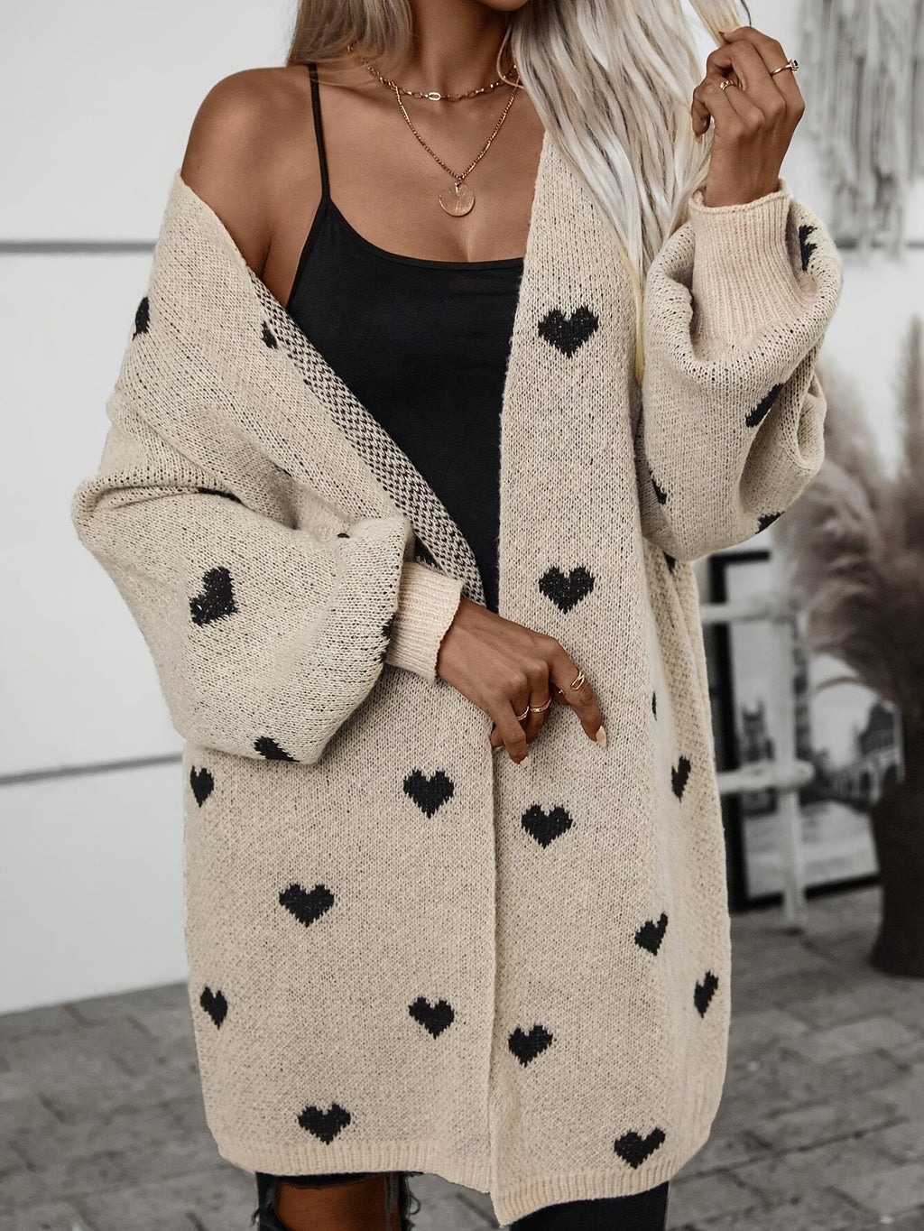Heart Pattern Cardigan