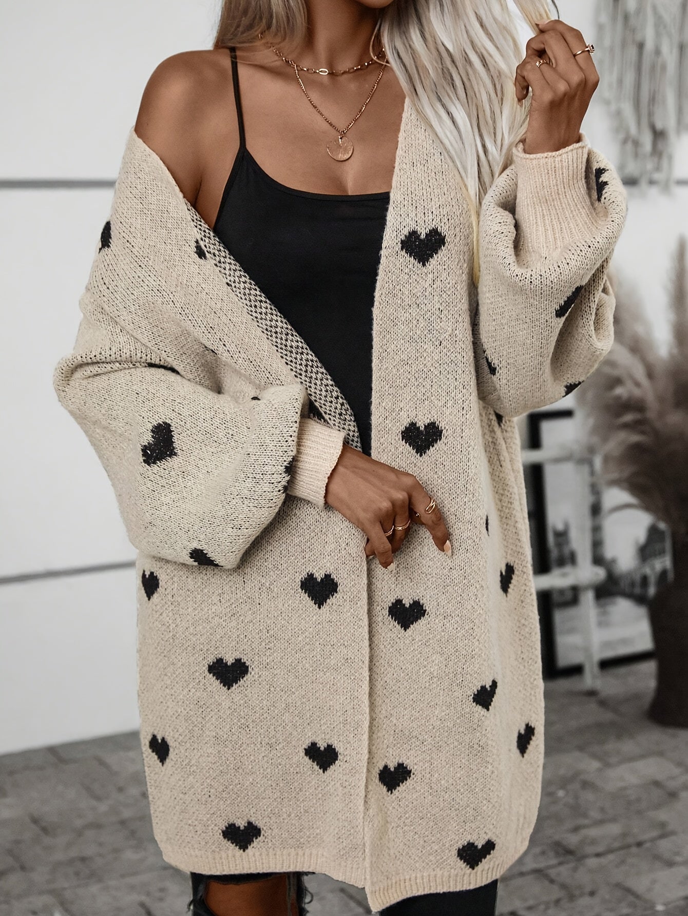 Heart Pattern Cardigan