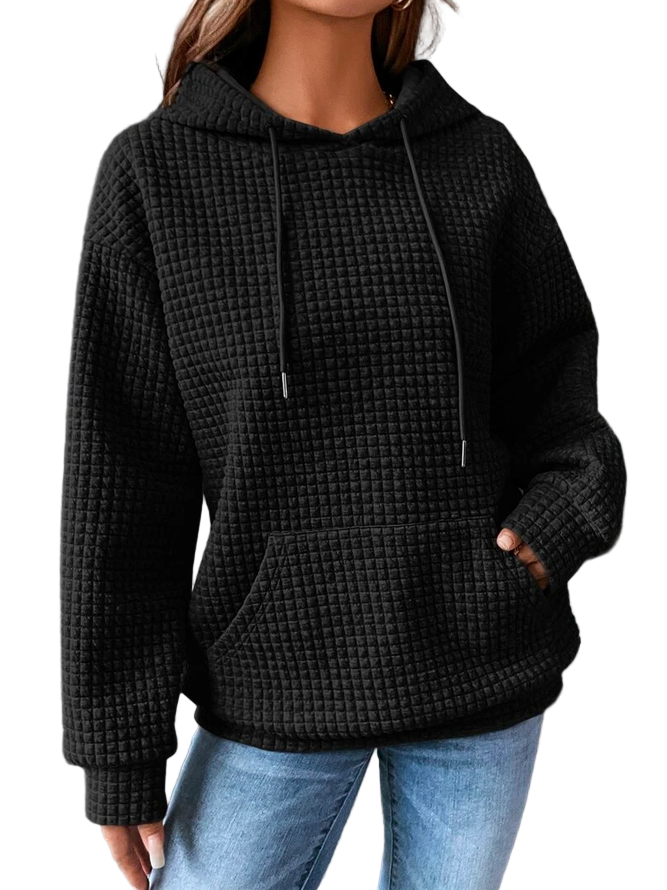 Quilted Hooded Pullover