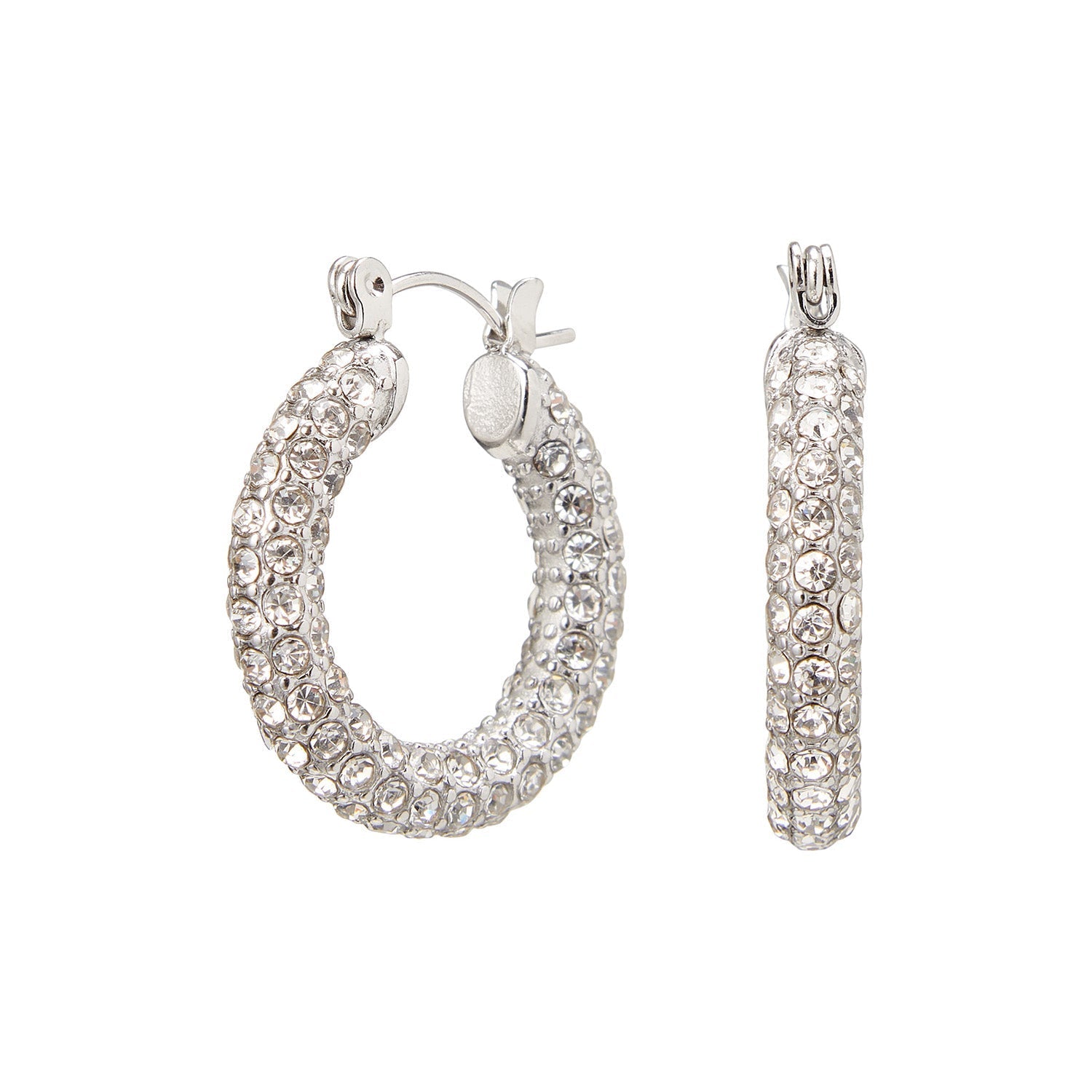 Chunky Pavé Zirconia Hoop Earrings