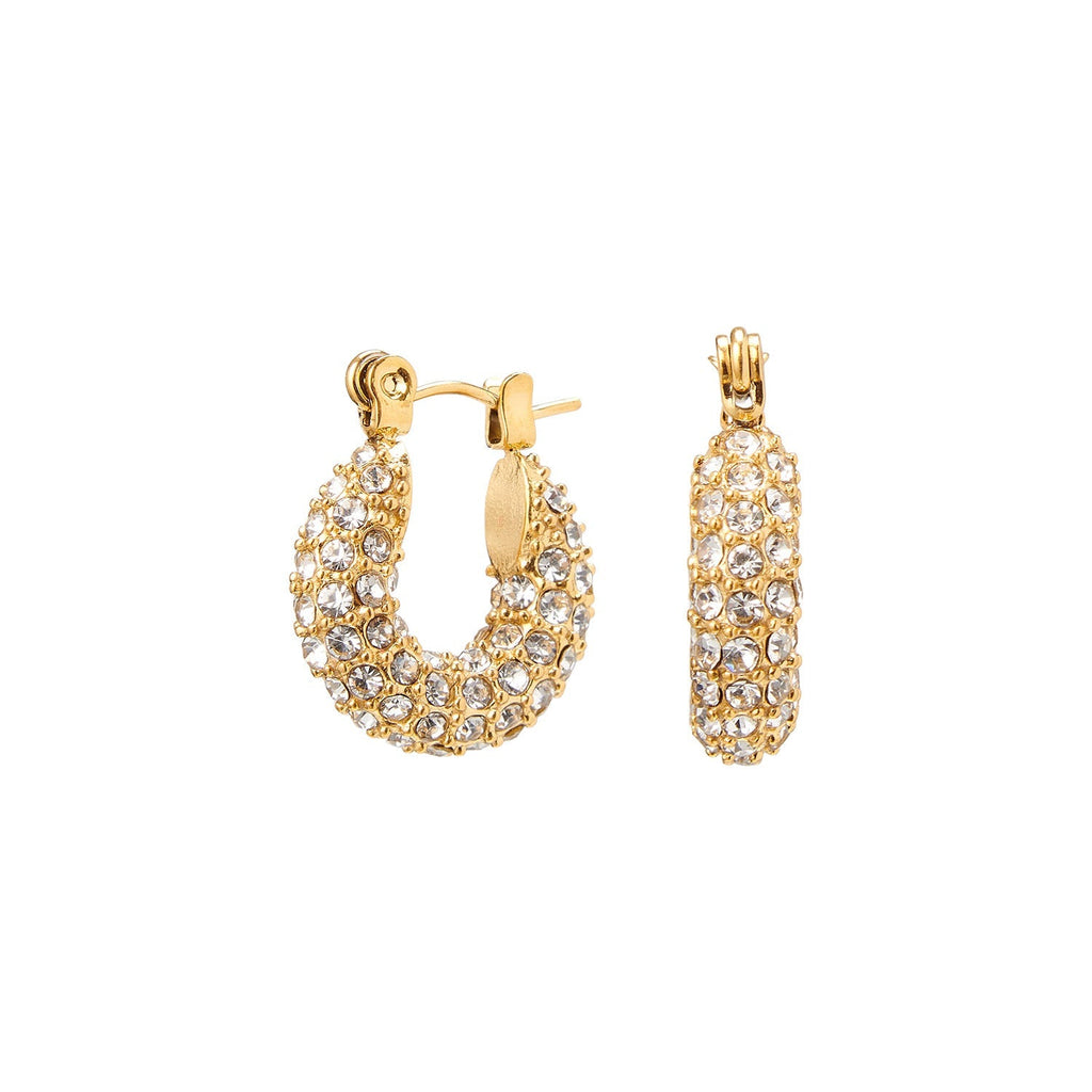 Chunky Pavé Zirconia Hoop Earrings