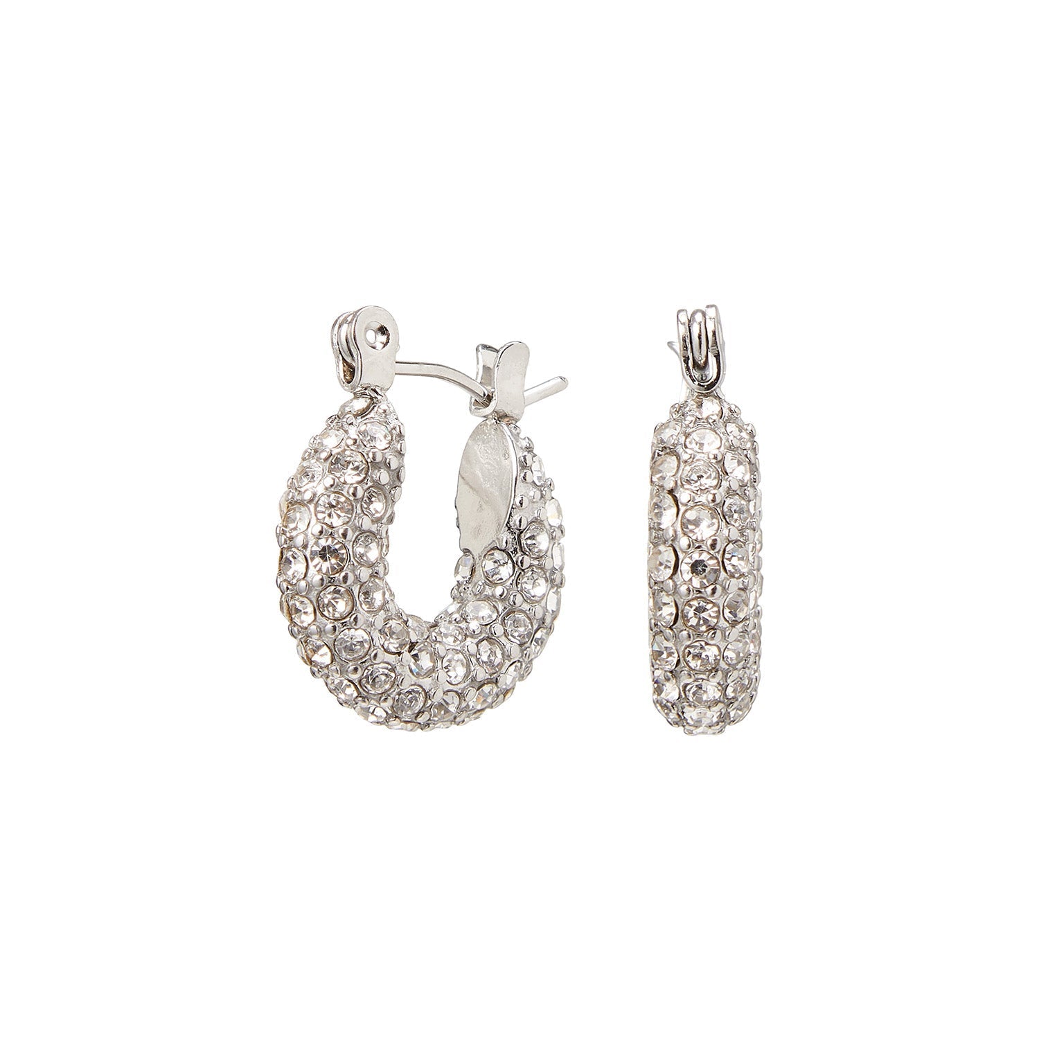 Chunky Pavé Zirconia Hoop Earrings