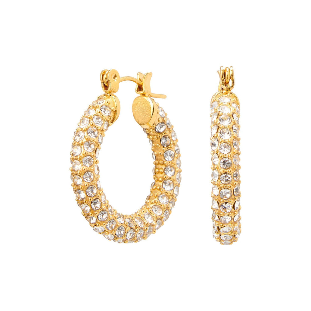 Chunky Pavé Zirconia Hoop Earrings
