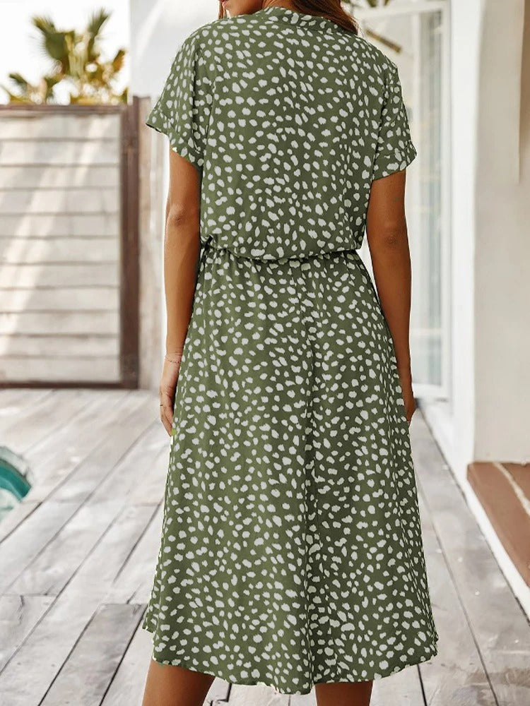 Lightweight Spot Midi Dress