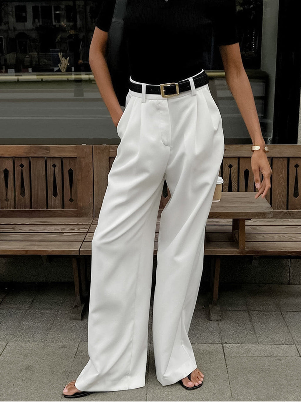 High Waist Wide Leg Trousers