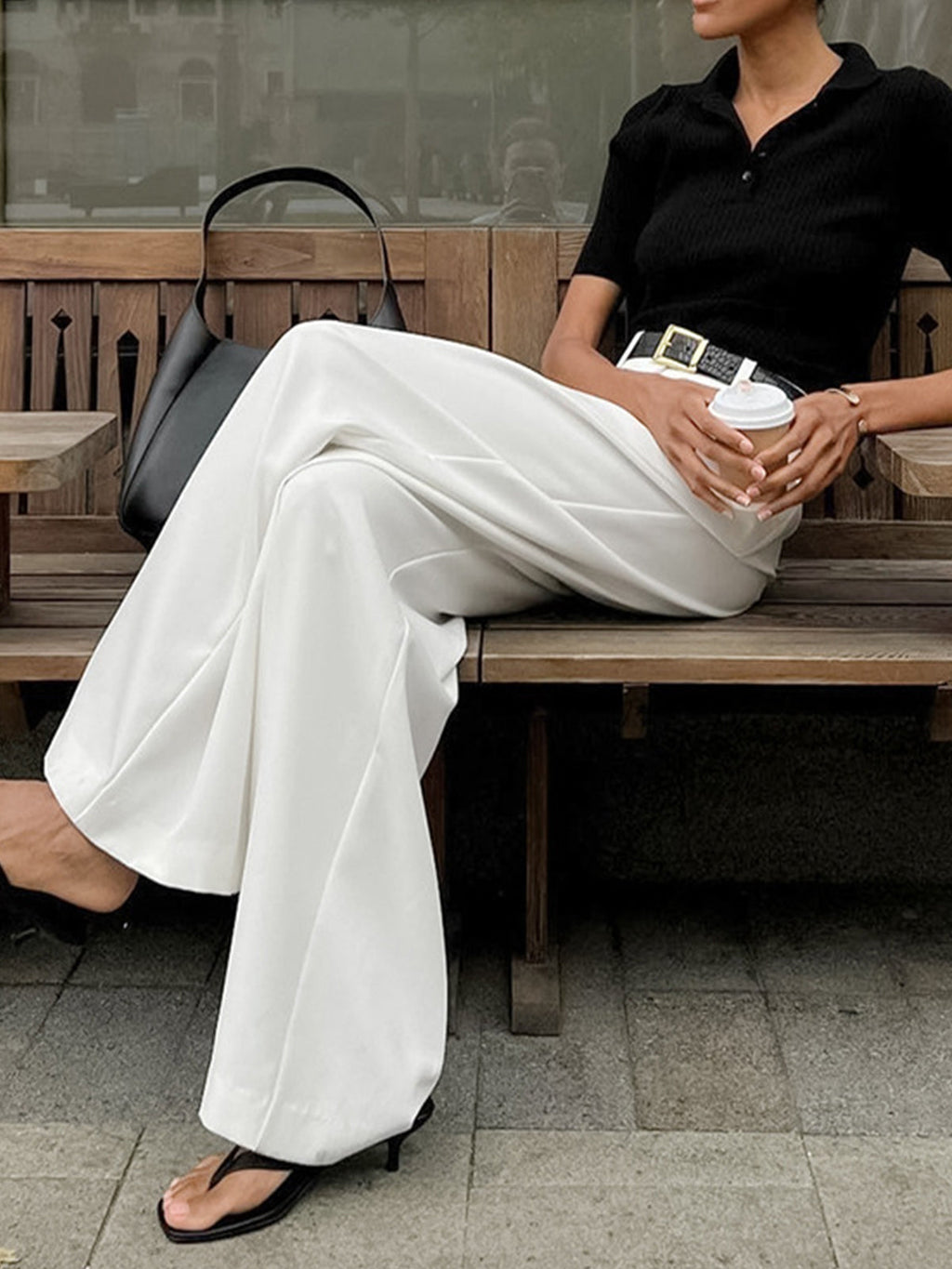 High Waist Wide Leg Trousers