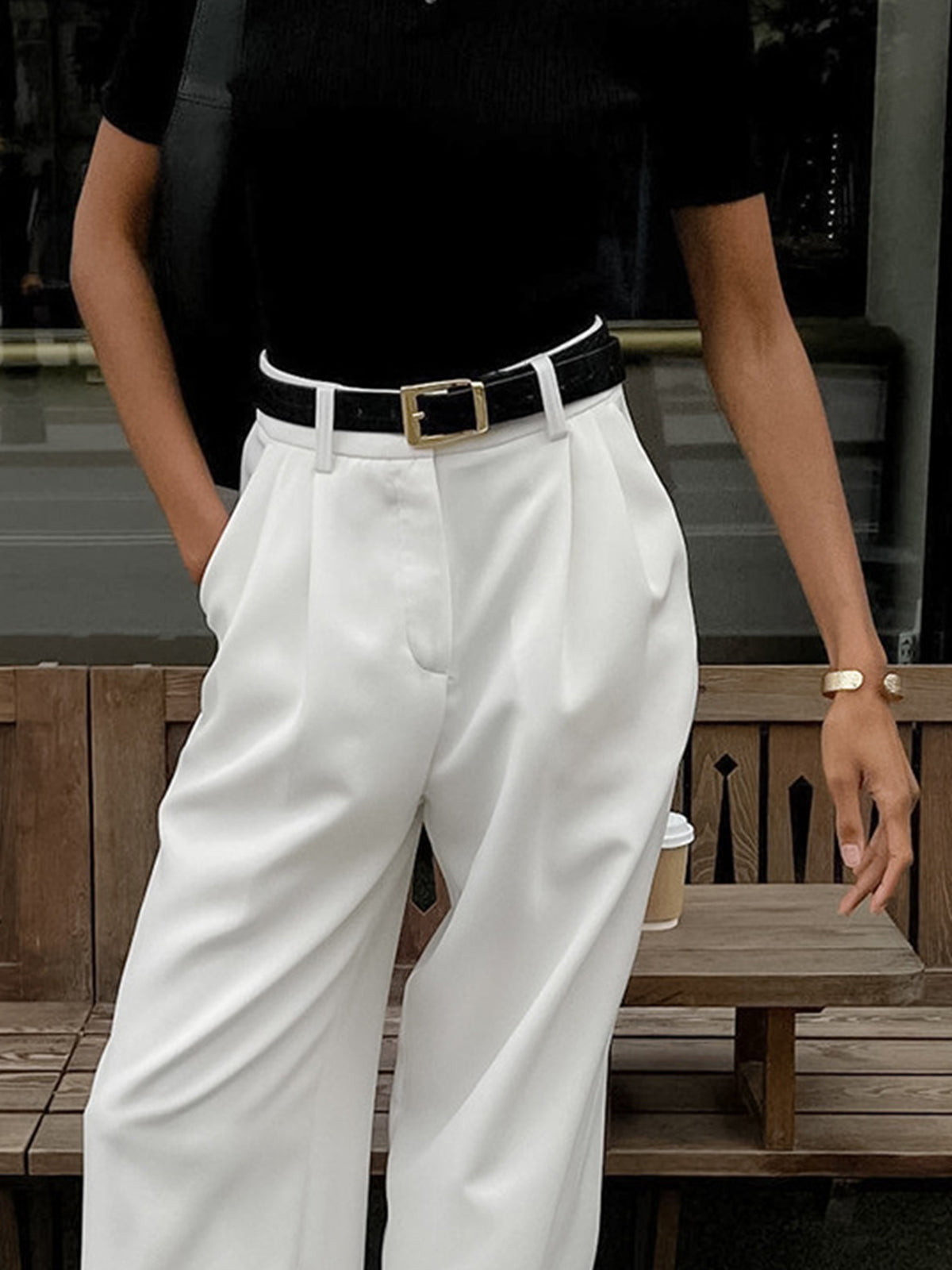 High Waist Wide Leg Trousers