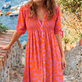 Pink Abstract Midi Dress