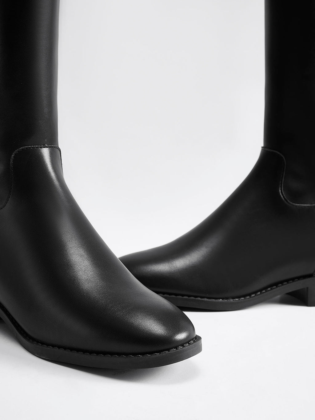 Buckle Strap Knee High Boots