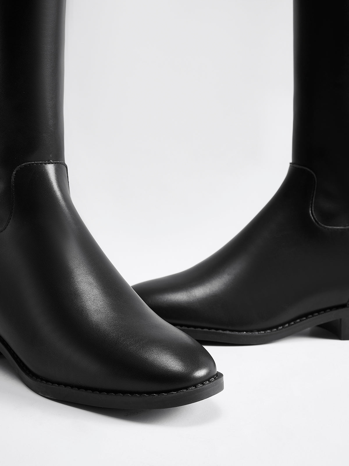 Buckle Strap Knee High Boots