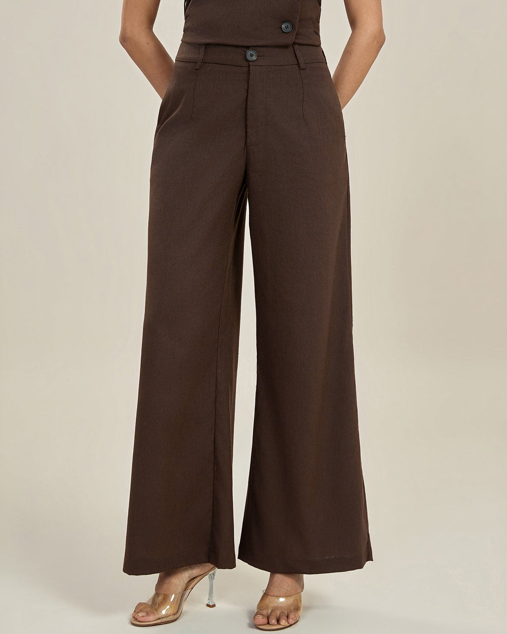 High Waisted Wide Leg Trousers