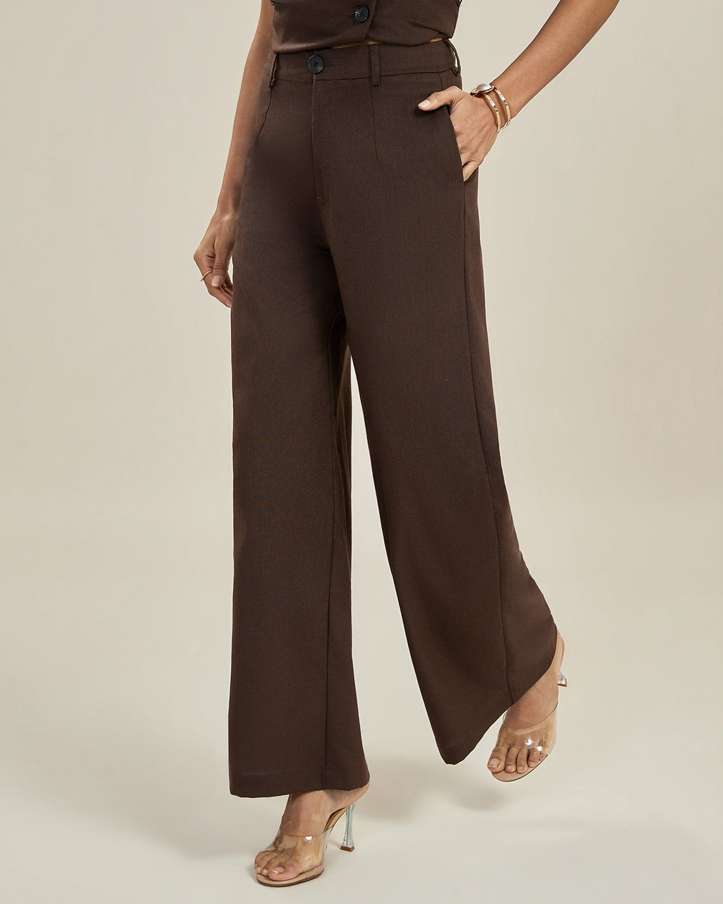 High Waisted Wide Leg Trousers
