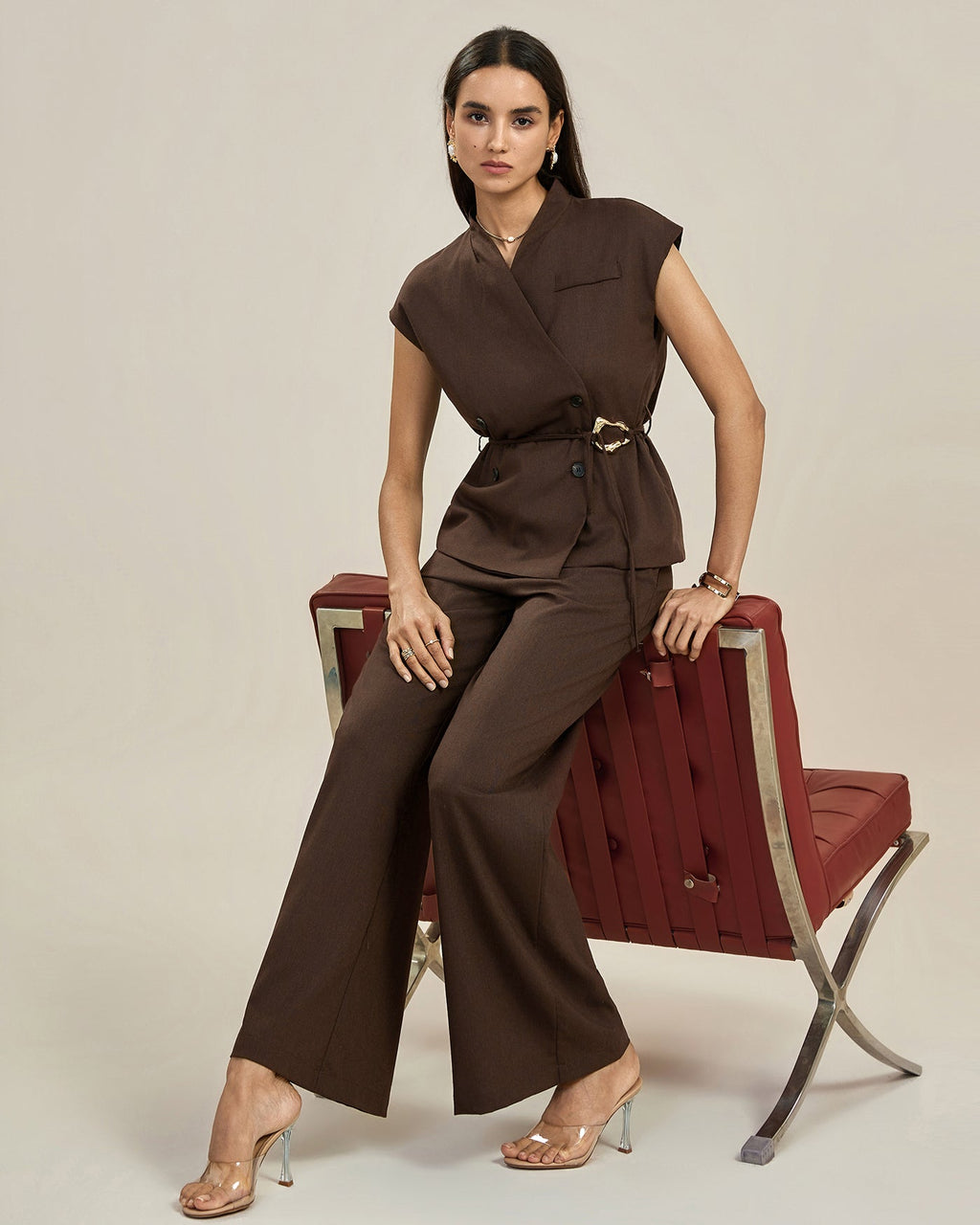 High Waisted Wide Leg Trousers