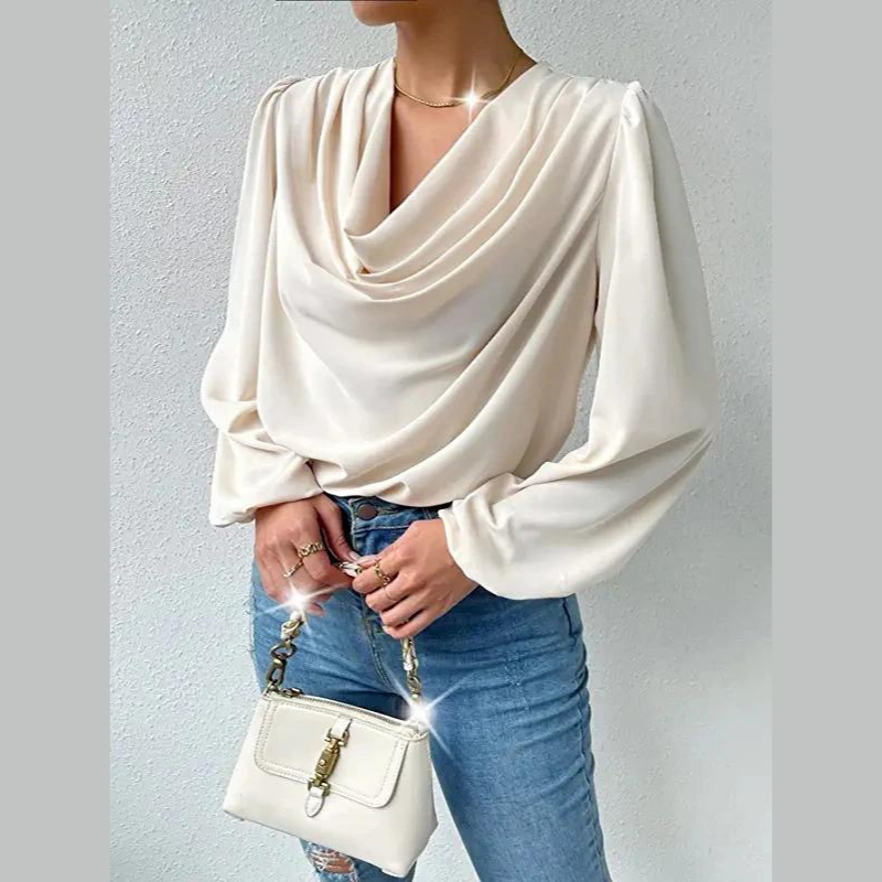 Long Sleeve Cowl Neck Blouse