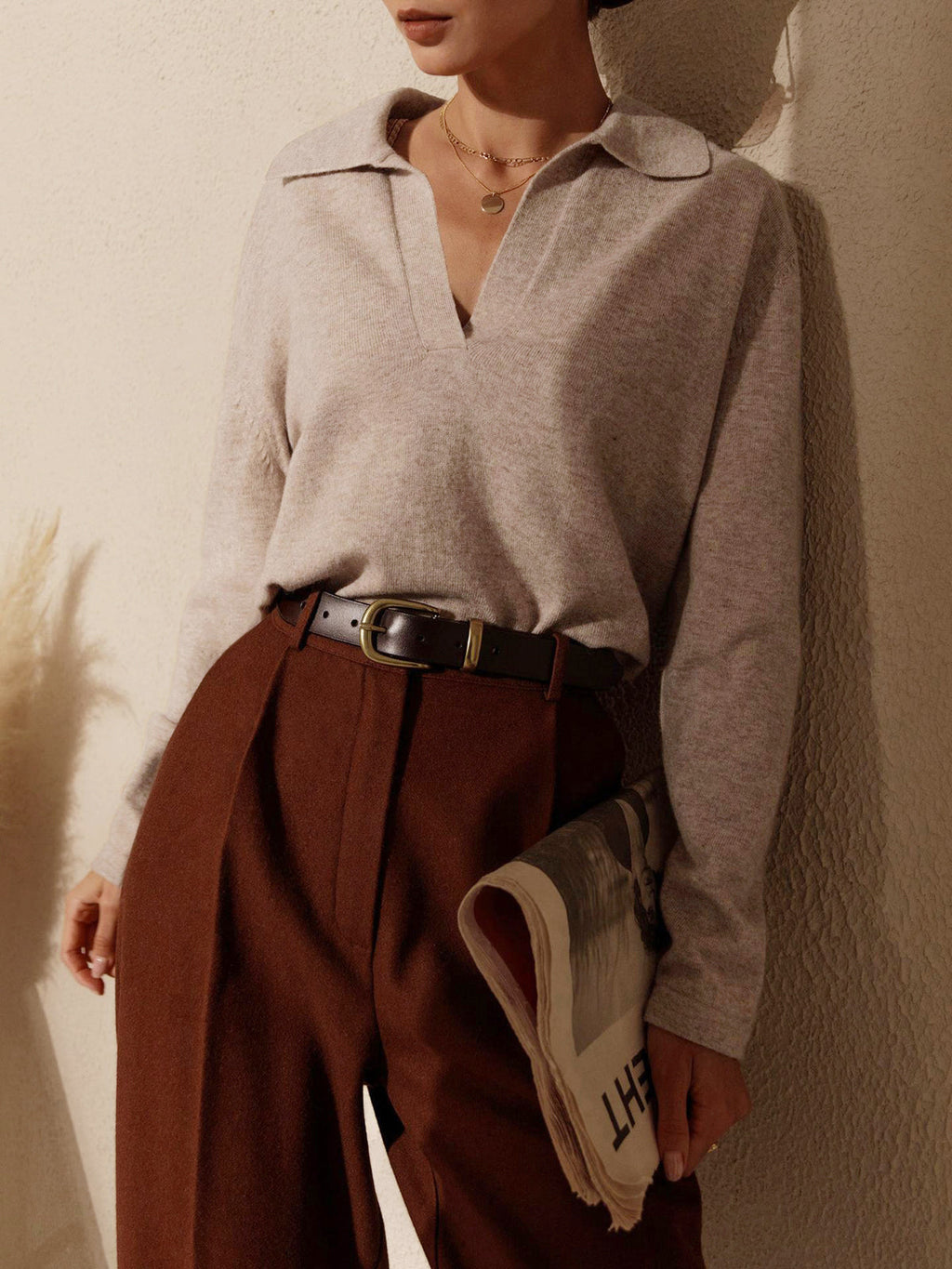 Relaxed Fit Polo Blouse