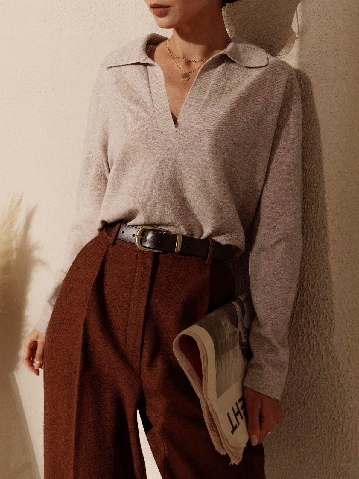 Relaxed Fit Polo Blouse