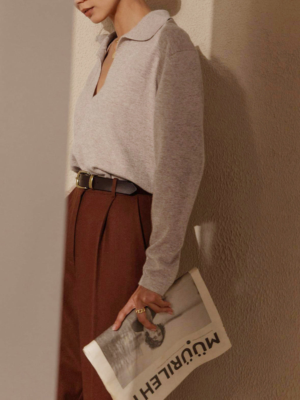 Relaxed Fit Polo Blouse