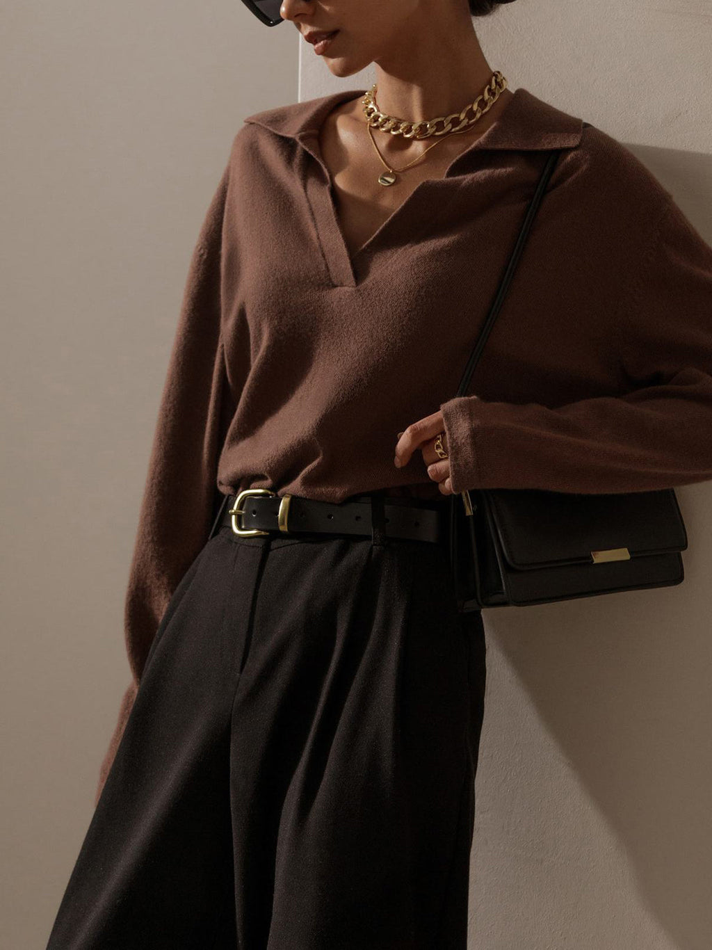 Relaxed Fit Polo Blouse