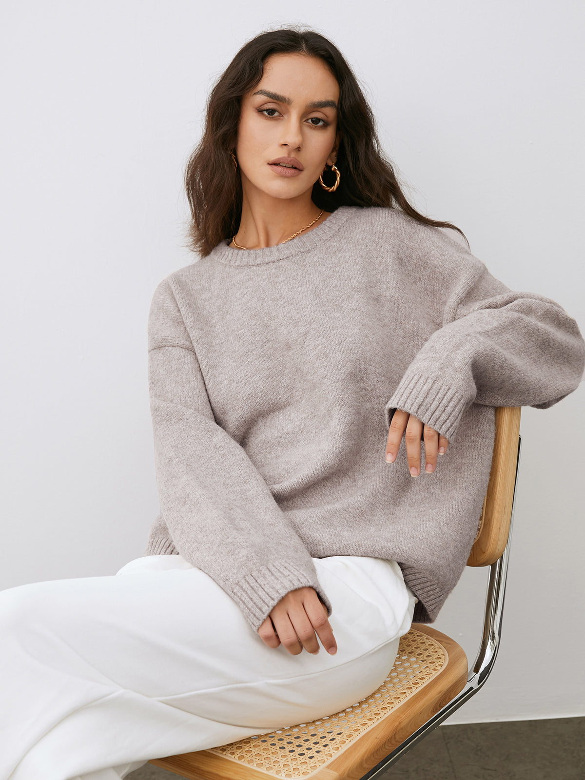 Relaxed Knit Pullover Sweater