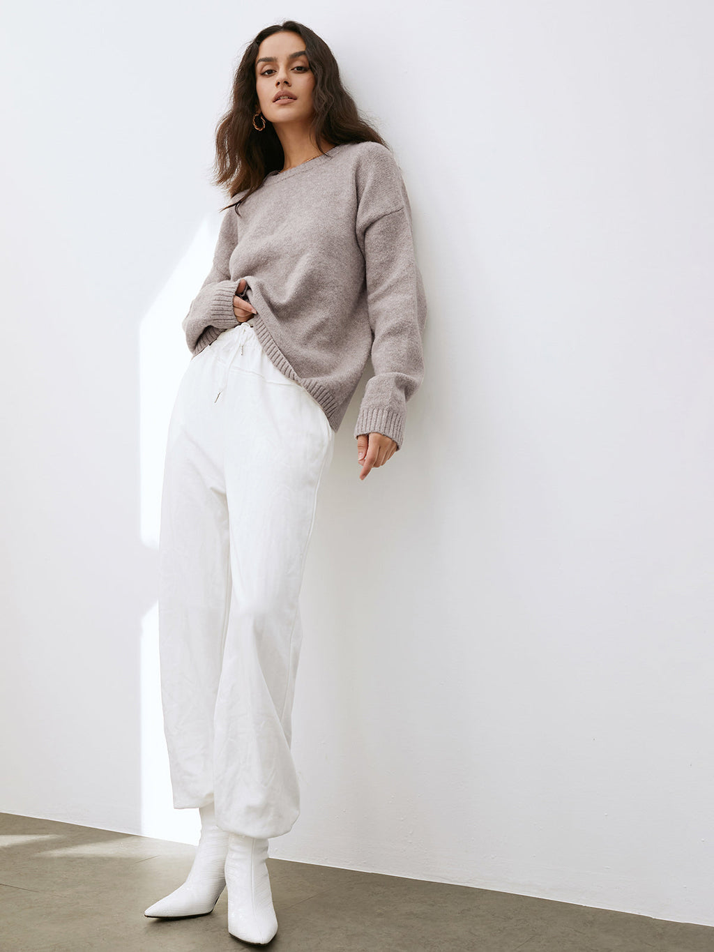 Relaxed Knit Pullover Sweater