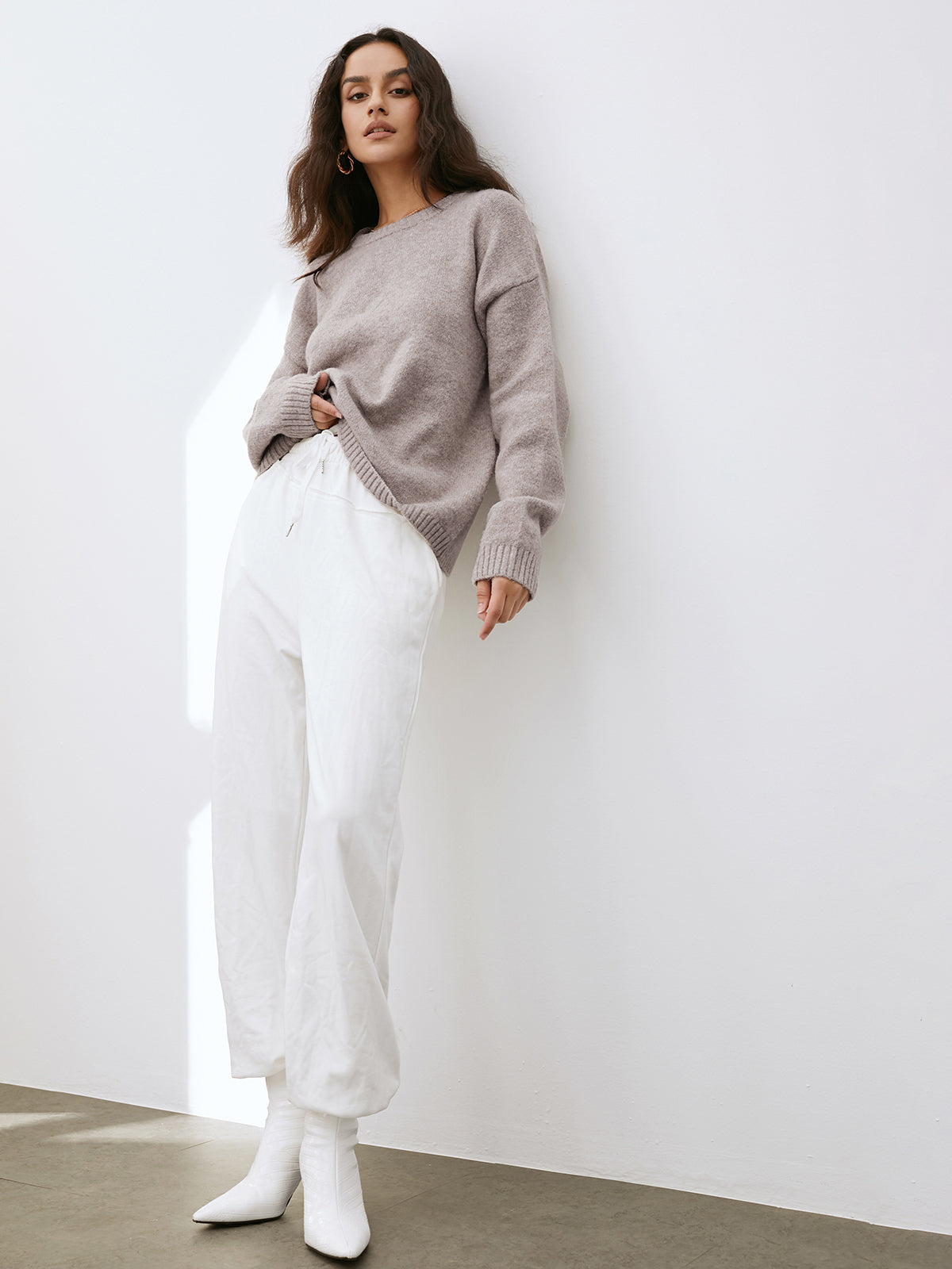 Relaxed Knit Pullover Sweater