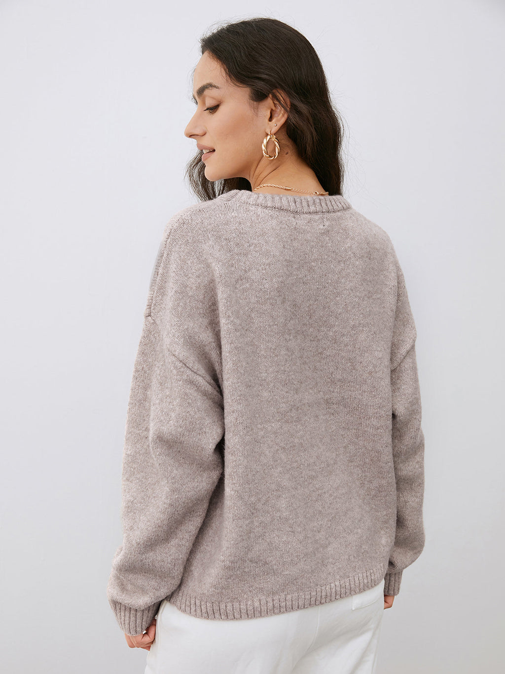 Relaxed Knit Pullover Sweater
