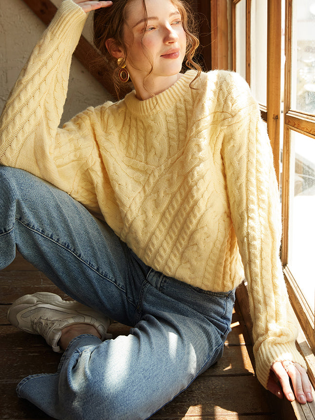 Cable Knit Long Sleeve Sweater