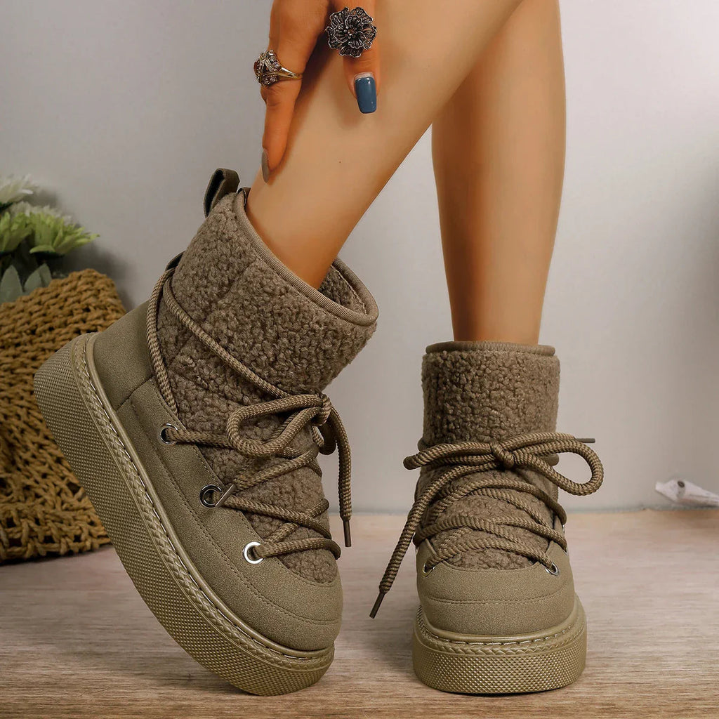 Sherpa Platform Ankle Boots