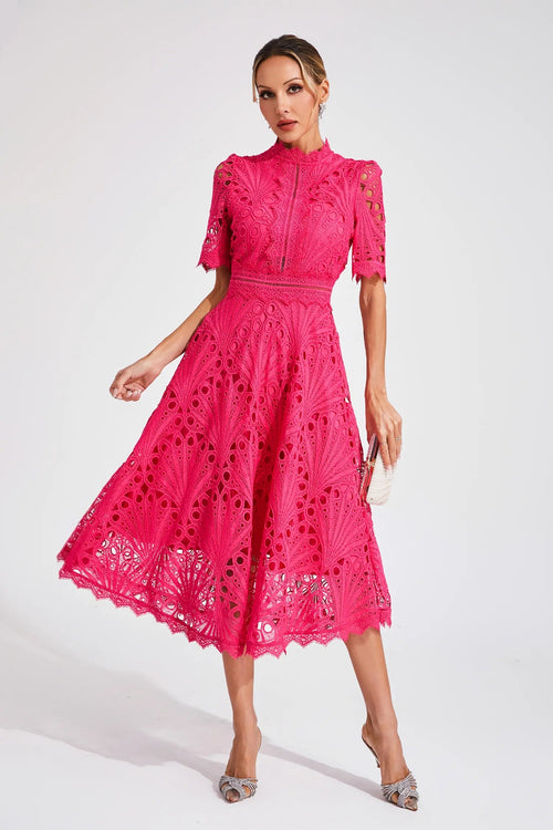 Cutout Lace Midi Dress