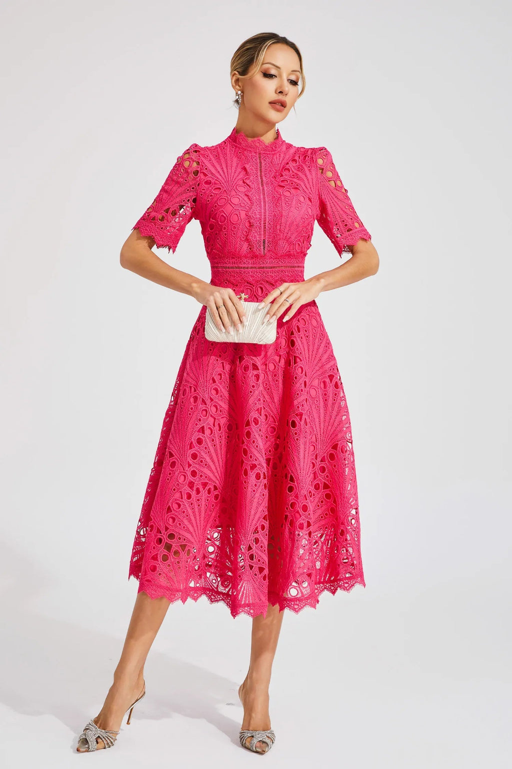 Cutout Lace Midi Dress