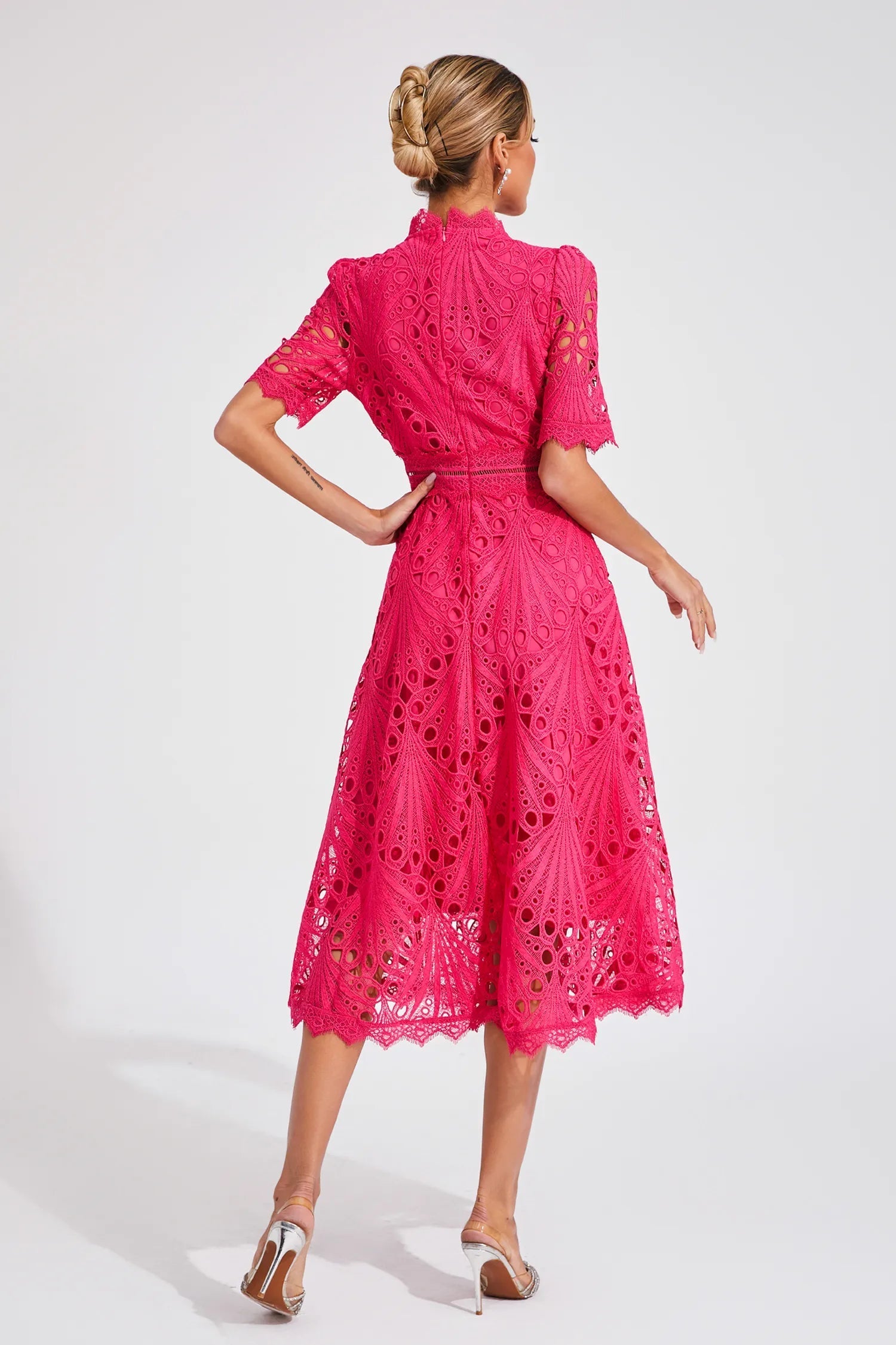 Cutout Lace Midi Dress