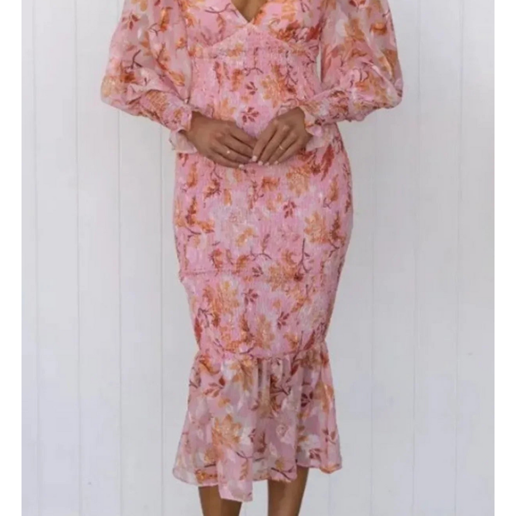 Floral Smocked Midi Dress