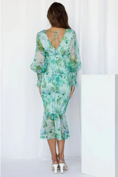Floral Smocked Midi Dress