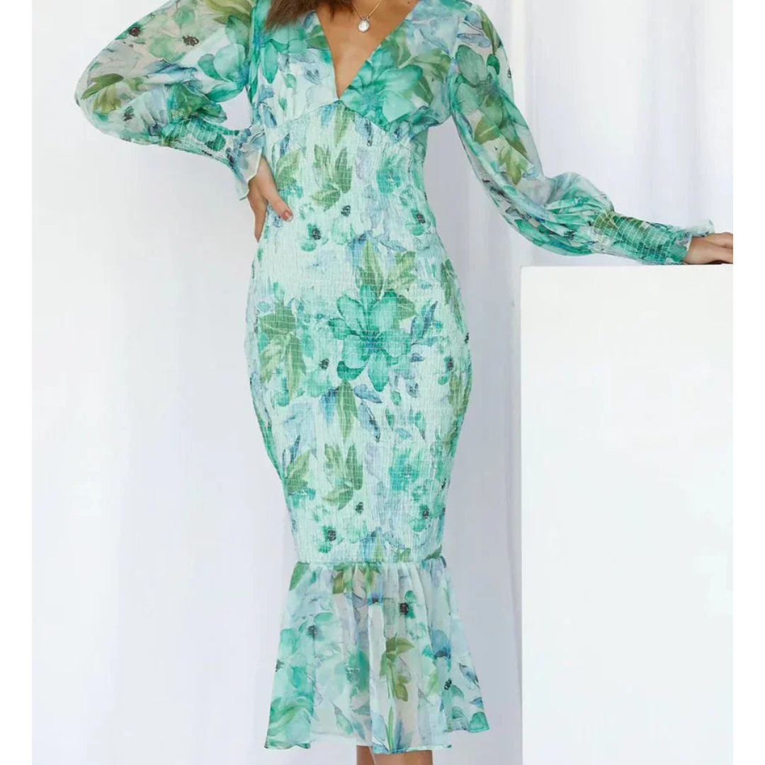 Floral Smocked Midi Dress