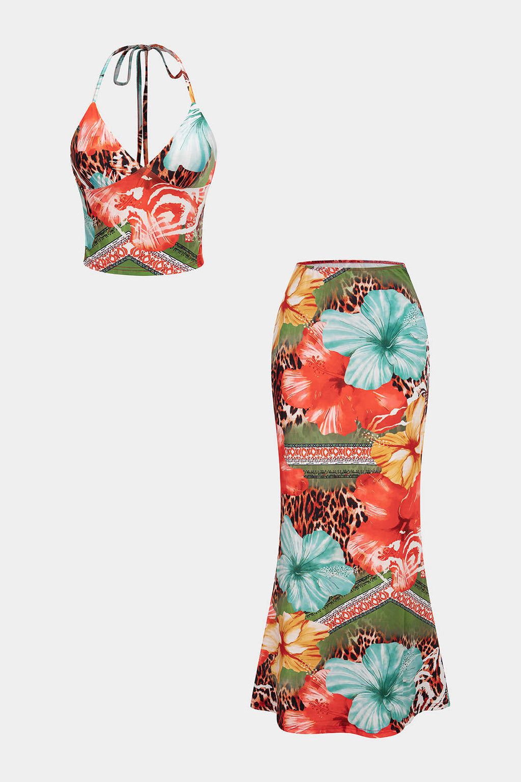 Floral Halter Two Piece Set