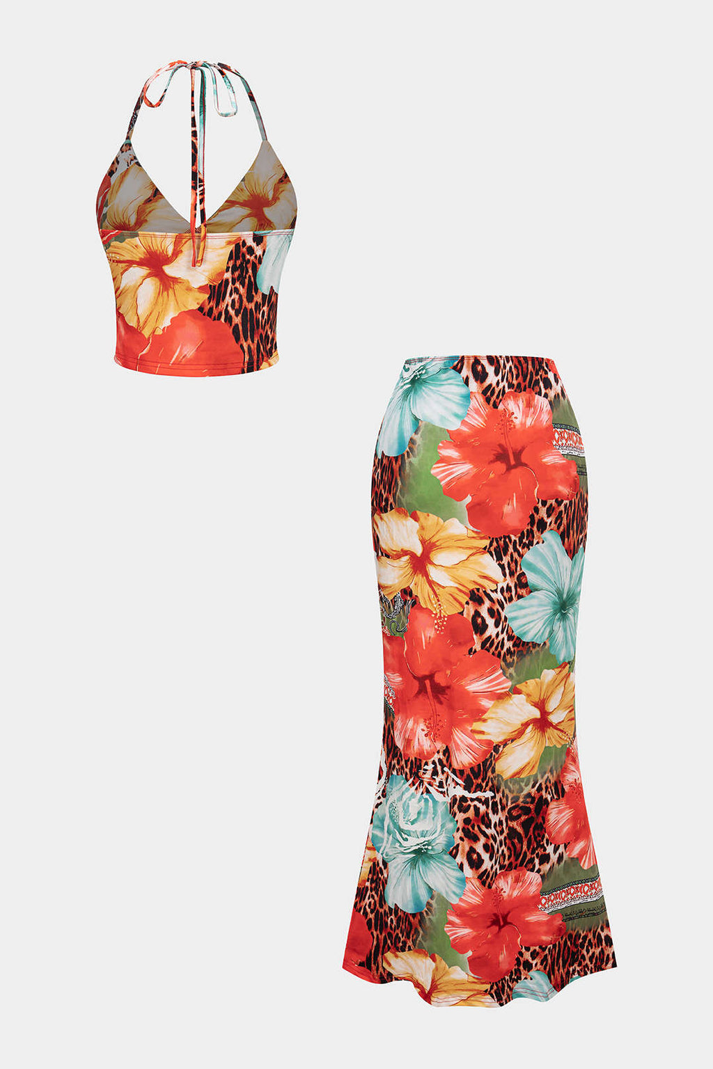 Floral Halter Two Piece Set