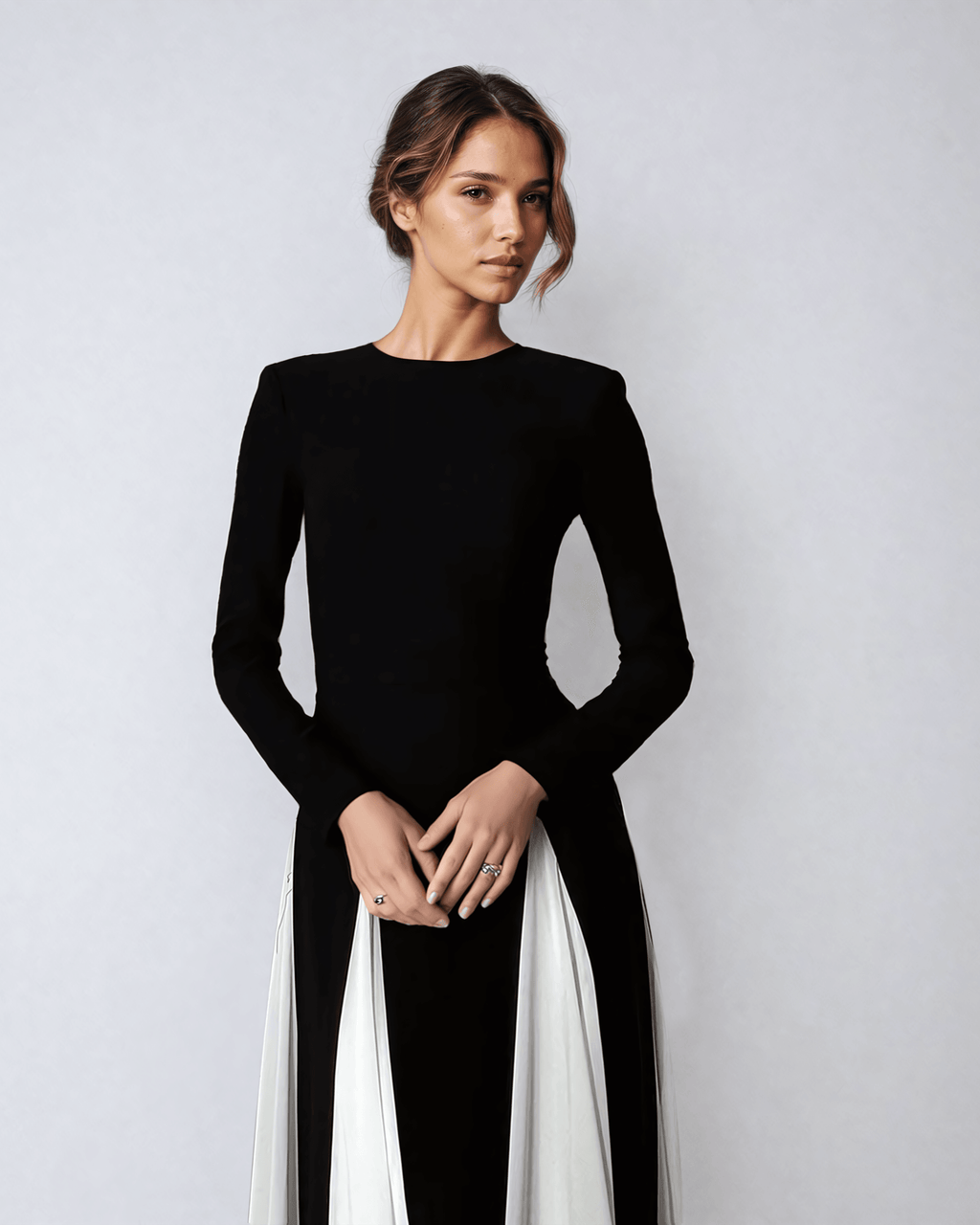 Black and White Flowing Maxi Dress