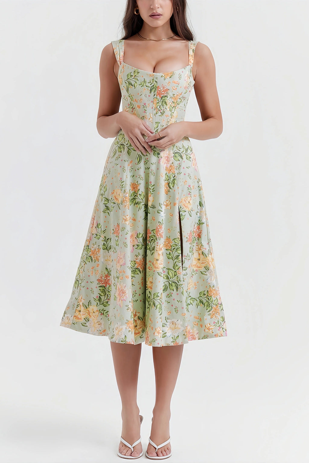 Floral Split Midi Dress
