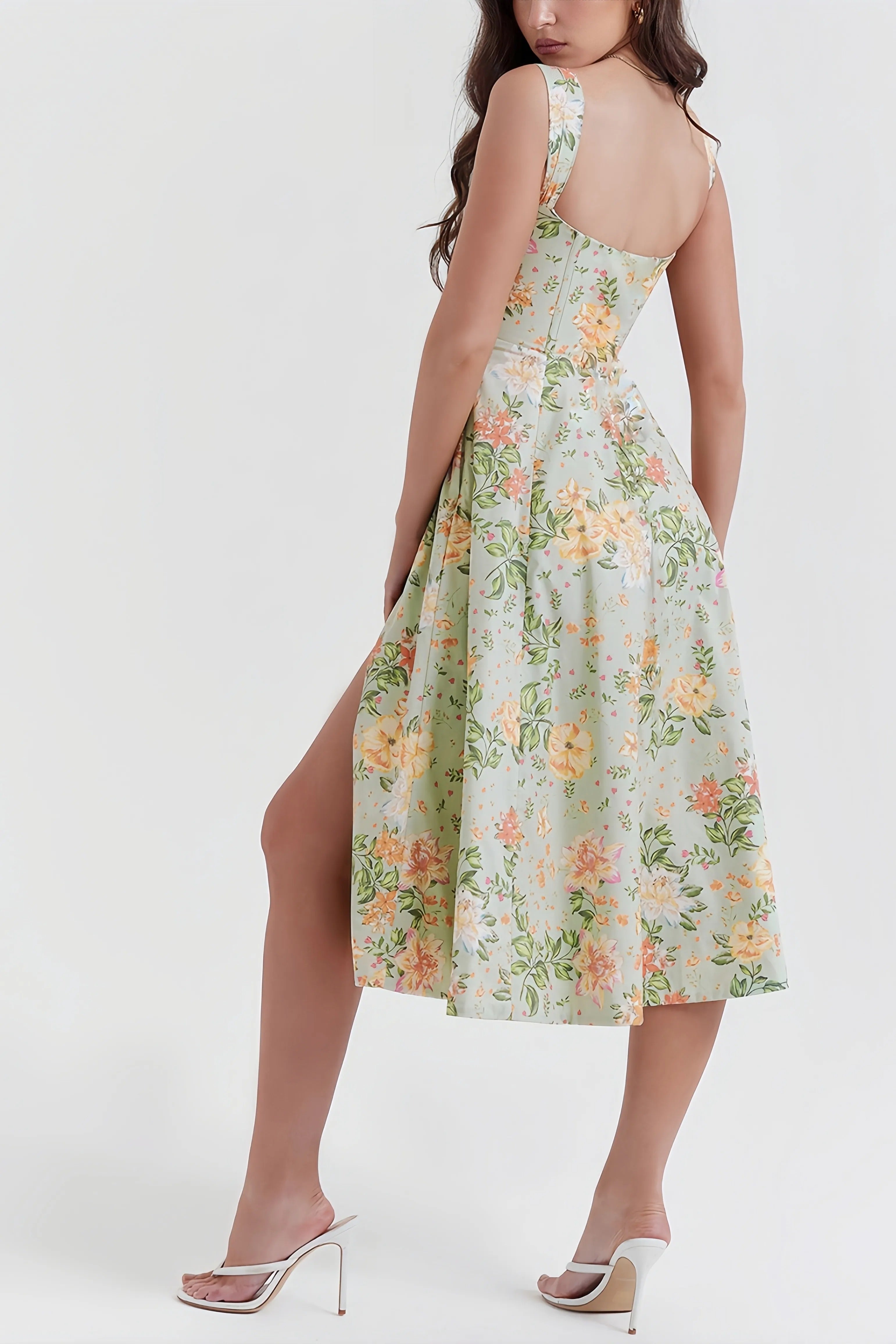 Floral Split Midi Dress