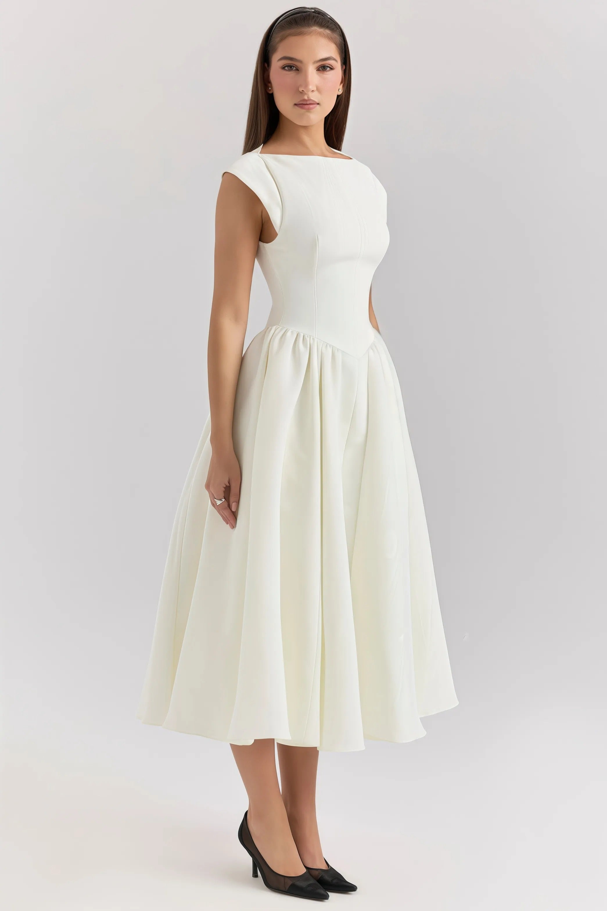 Formal Structured Midi Dress
