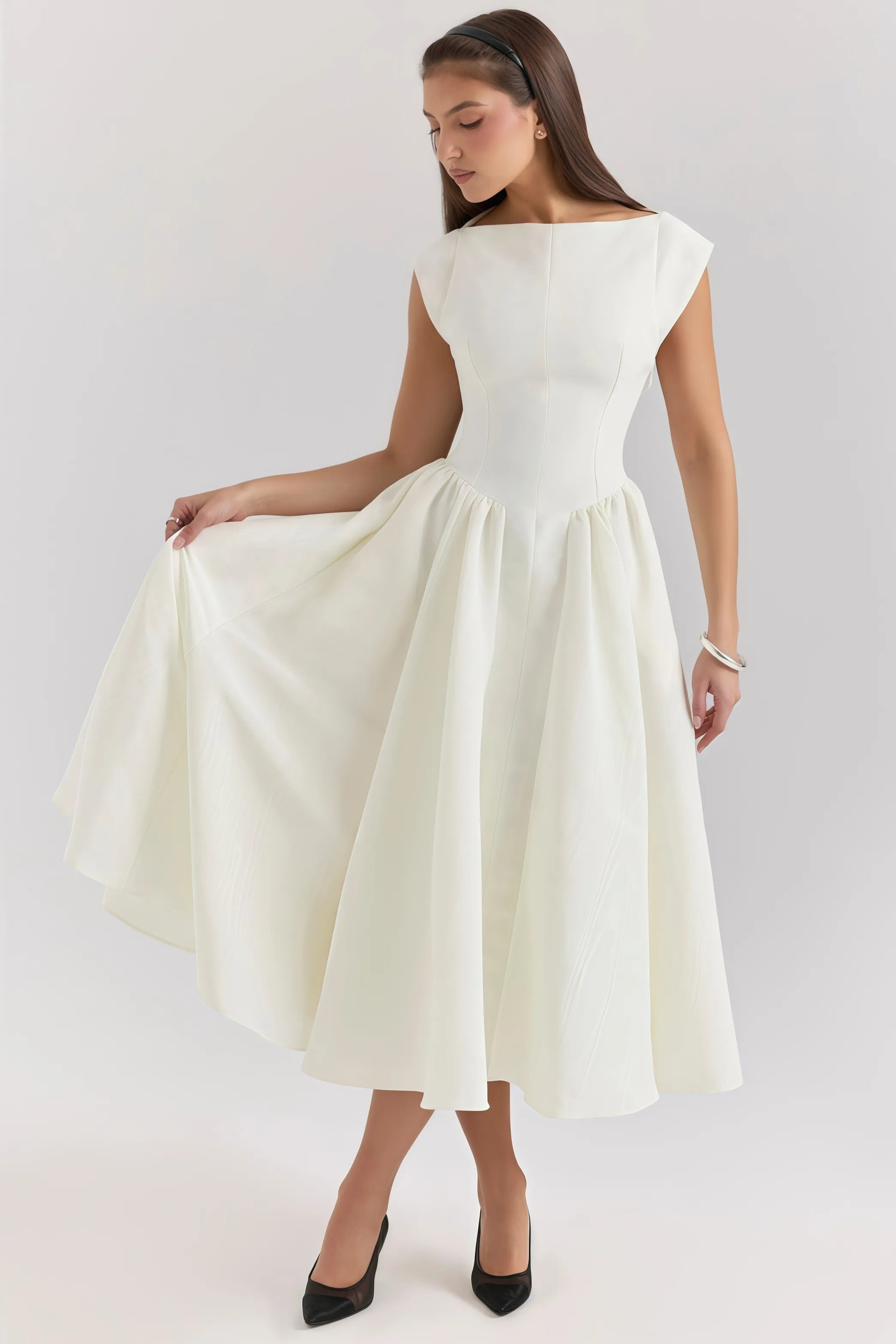 Formal Structured Midi Dress