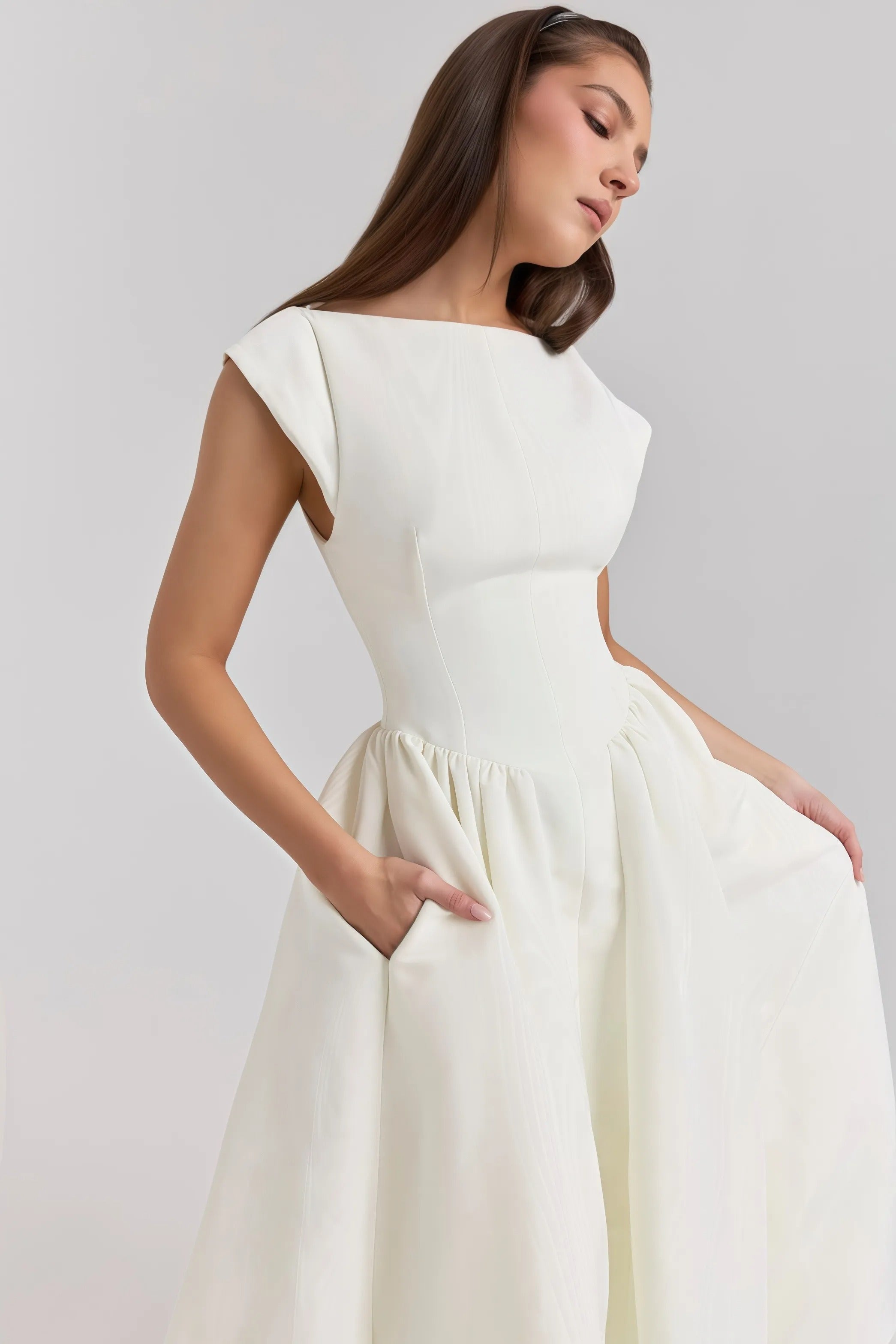Formal Structured Midi Dress