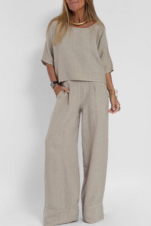 Relaxed Linen Top & Trousers Set