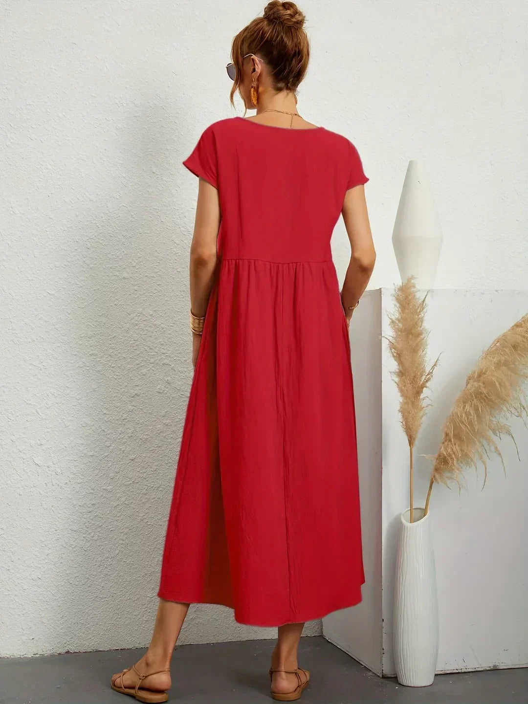 Relaxed Tiered Midi Dress