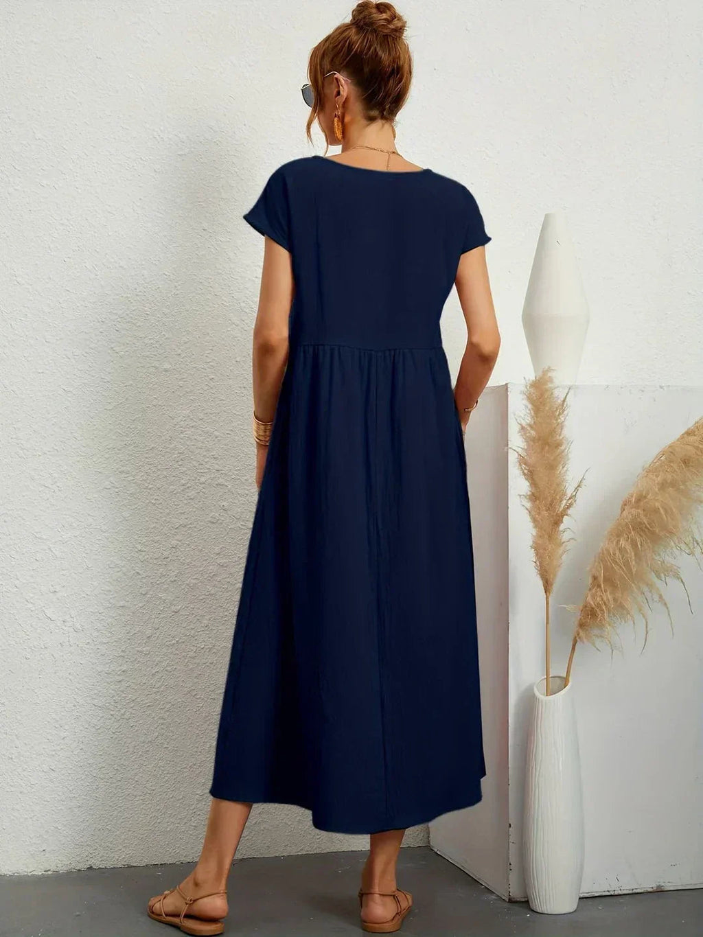 Relaxed Tiered Midi Dress